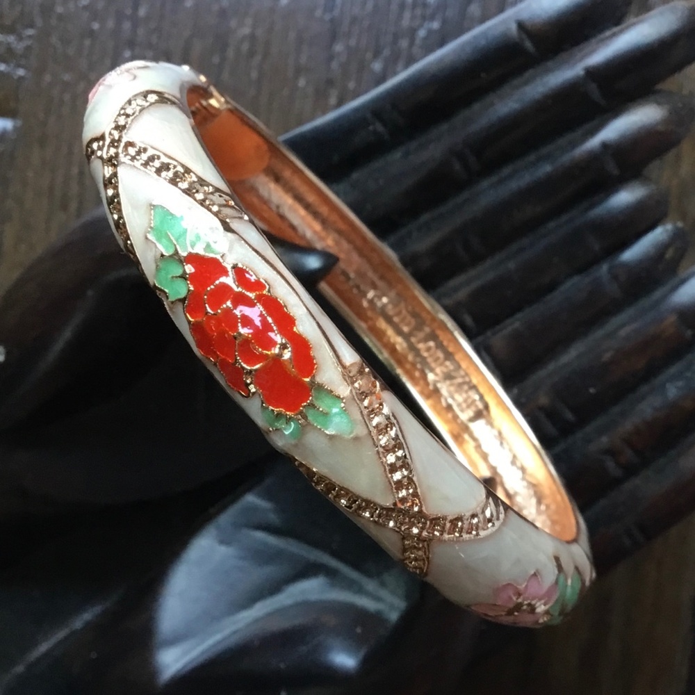 Pink Enamel bracelet in Flower Designs